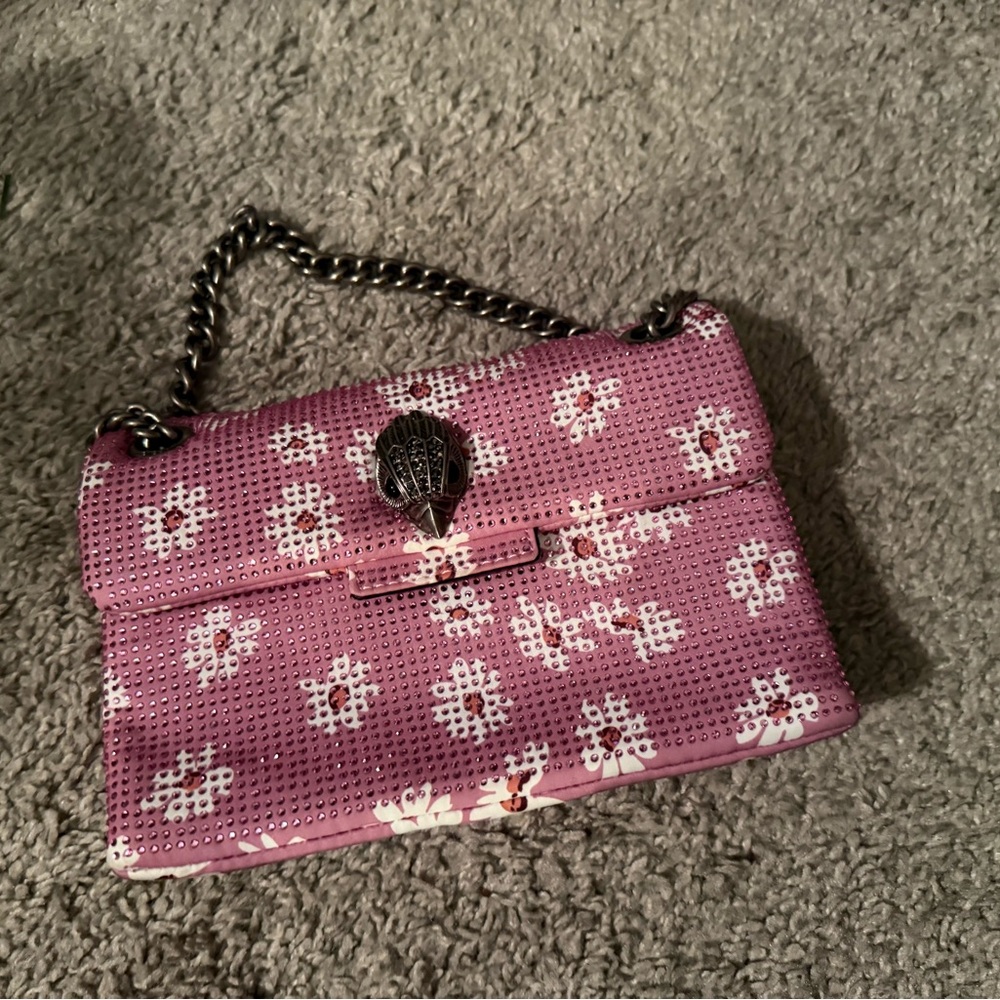 Kurt Geiger Pink Floral Crossbody Bag